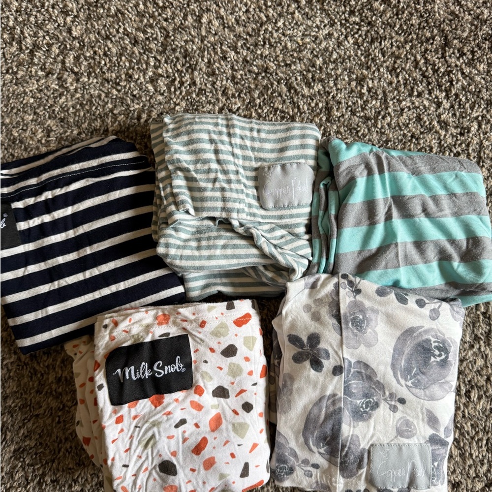 Set of 5 nursing/car seat covers - premium brands included
